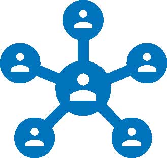 networking icon with web of people