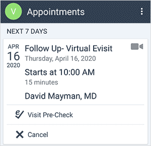 Appointments screenshot