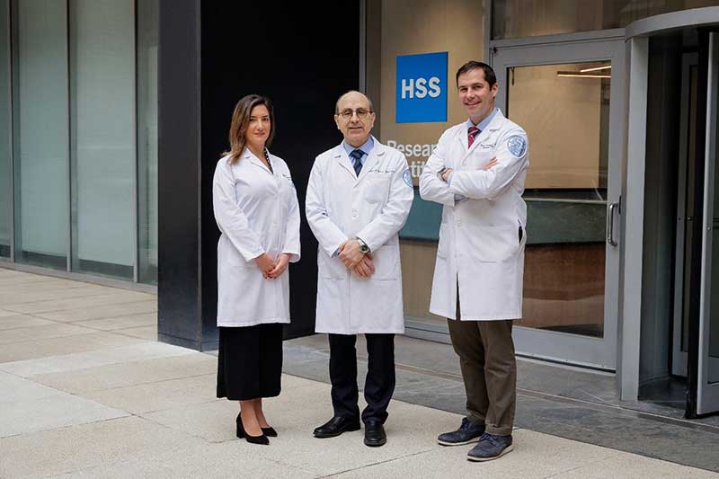 lupus intervention leaders standing outside HSS location