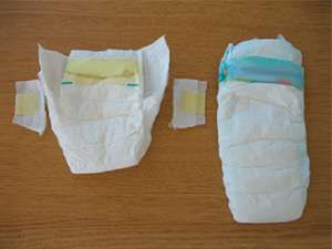 Two diaper sizes