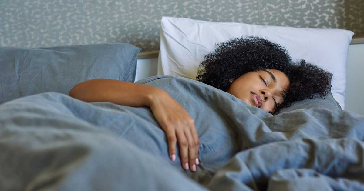 A woman sleeping.