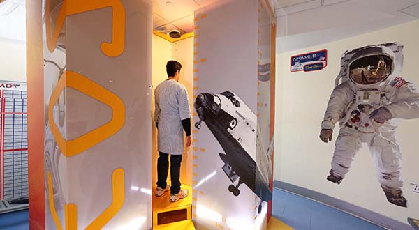child in EOS low dose X-ray machine